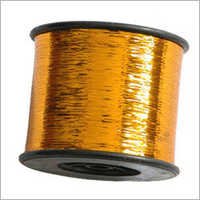 M Type Metallic Yarn - Slit Metalized Polyester Film, Variable Width/thickness, Gold Color | Colorfast, Glossy Finish, Smooth Texture, Strong Tear, Versatile Use
