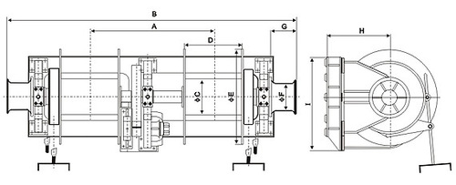 Hydraulic single mooring winch(Two aDrum)