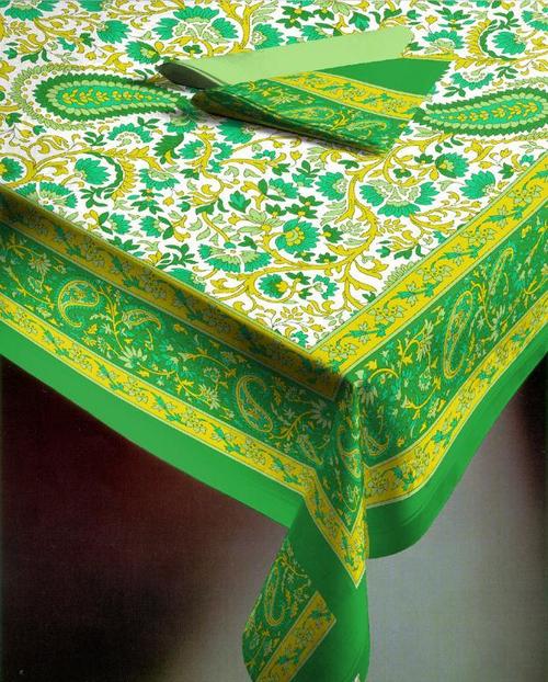 Hand block printed table cover
