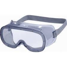 PVC Ventilated Goggles - PVC Acrylic 160x140 mm Gray, Impact Resistant Ventilated Design, Adjustable Elastic Band