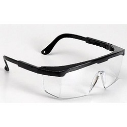 Punk Type Safety Goggles - Polycarbonate, 150x150 mm, Black | Full View, Lightweight, Adjustable Arms, Impact Resistant
