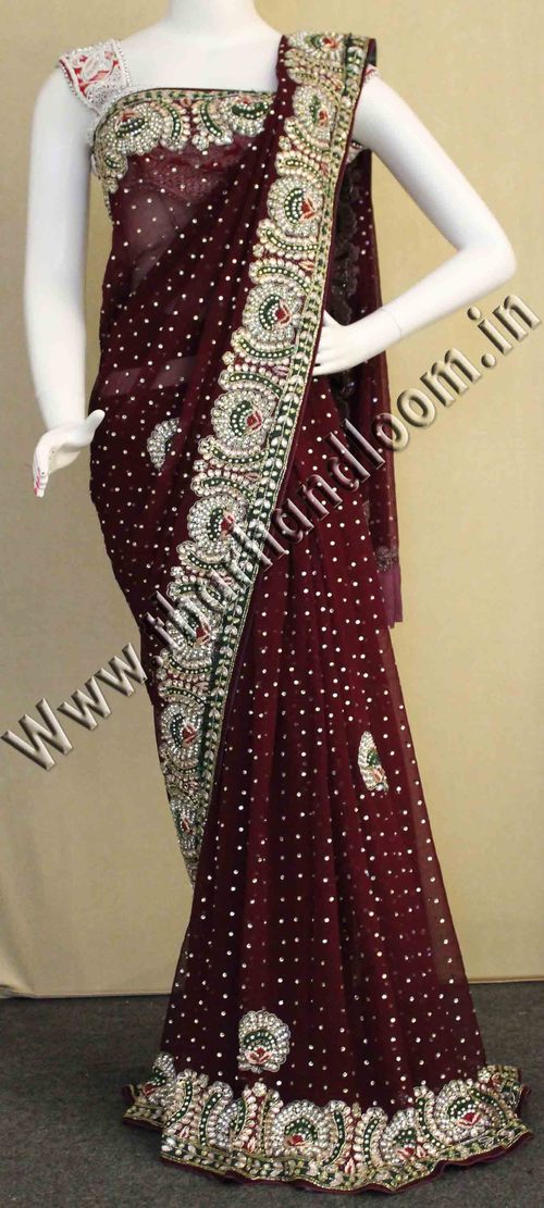 Magenta Georgette Saree