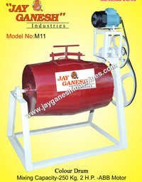 Color Mixture Double Type Drum - 2.5ft Heavy-duty Ms Steel, 150 Kg Capacity, Manual Control, Red Color, Hydraulic Oil Cooling System