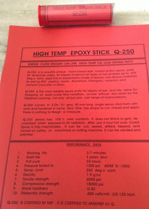 HIGH TEMPERATURE EPOXY STICK