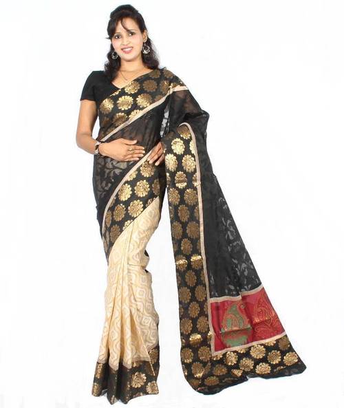 Designer Supernet Fancy Aanchal Border