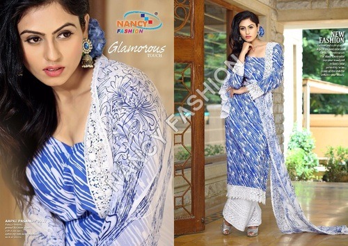Blue Fashionable Dress Materials