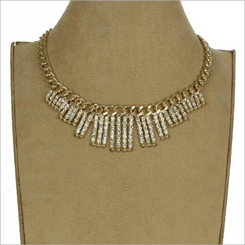 4.1 NEW 7 Shades of Jane Golden Fashion Diamonds Studded Choker Necklace