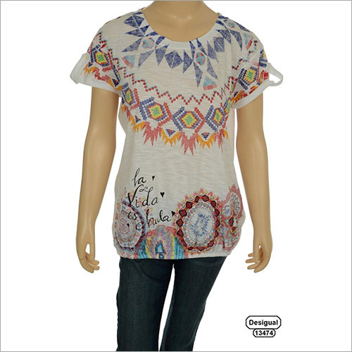 4.3 NEW Desigual Tribal Print & Thread Embroidered Top Multisize