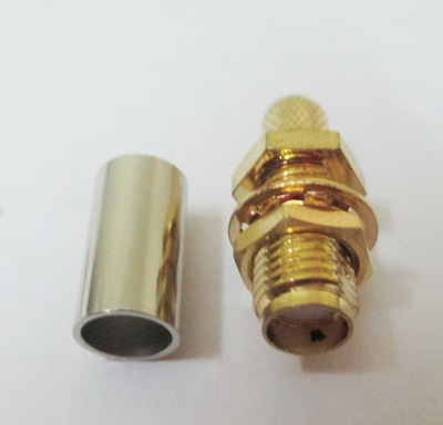 SMA (F)  B/H St. Connector for RG58 Cable