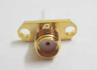 Sma Female 2 Hole Flange Connector - 50 Ohm Impedance, 0-18 Ghz Frequency Range, Brass Material | Flexible Design, 250 Mating Cycles, 10-15g Weight