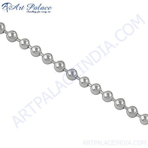 925 Sterling Silver, New Beads Style Silver Chain, 