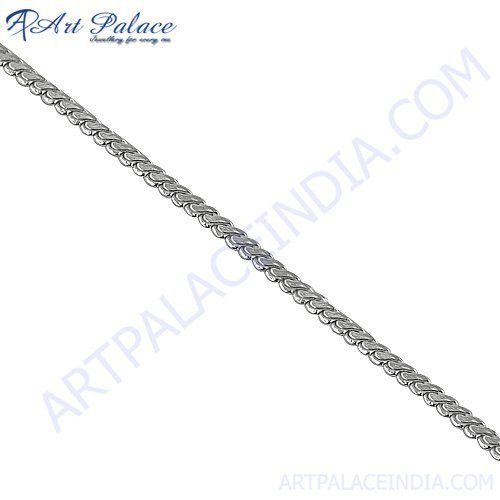 Simple Plain Silver Chain, 925 Sterling Silver