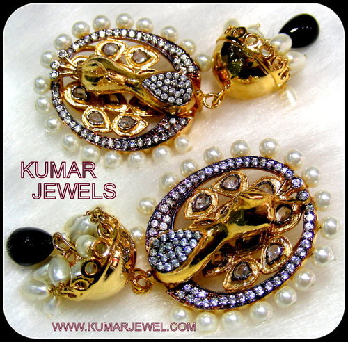 Beaded Peacock Earring