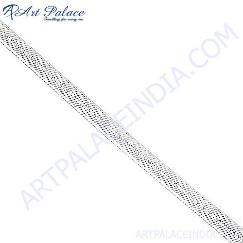 Heavy Newest Simple Plain Silver Chain In 925 Sterling Silver Jewelry