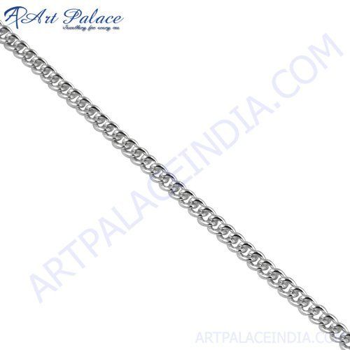A Beautiful & Antique Simple Silver Chain, 925 Sterling Silver