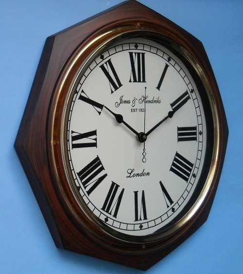Wood & Brass Clock Stylish