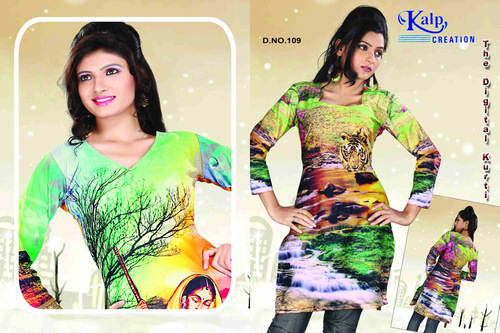 Cotton Digital Printed Kurtis