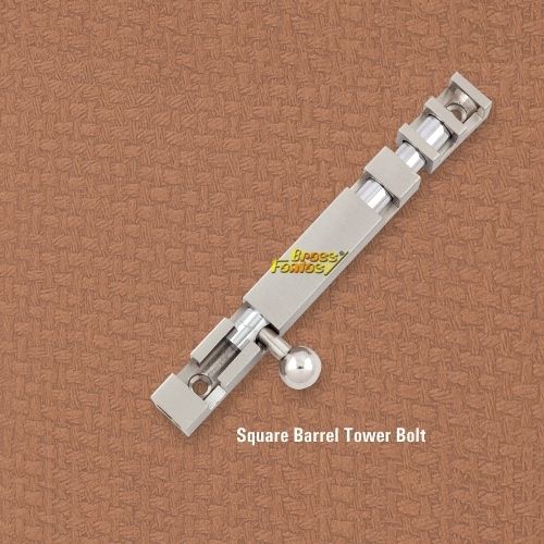 Silver Square Barrel Tower Bolts