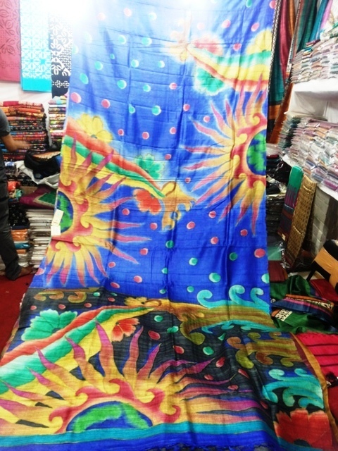 100% Hand made and hand painted tussar sarees