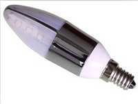 Led Candle Light - Aluminum & Plastic, 50mm X 25mm | 12v, 3w, 3000k, 200 Lumens, Elegant Design
