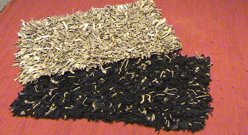 Leather Shaggy Rag Rugs