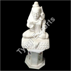 Lord Shiva in White Marble