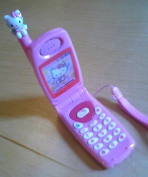 hello_kitty_phone - Plastic 8x4x2 cm Pink, LCD Screen, Simulated Sound, Educational Toy, Pretend Play Calls