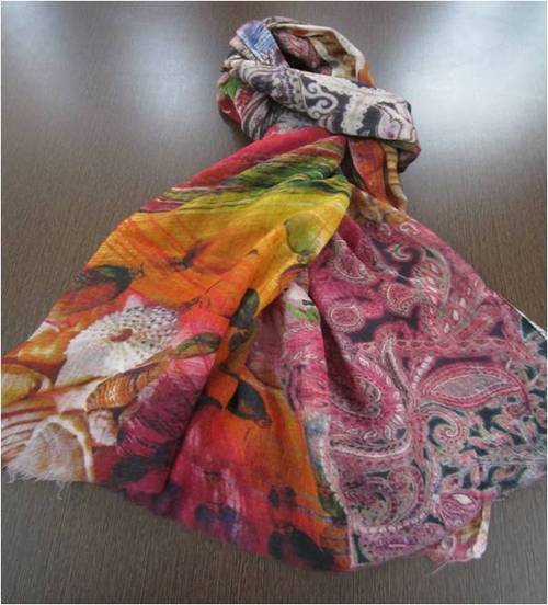 Stoles - Silk 70x180cm, Multicolor | Soft Fabric, Vibrant Colors, Elegant Design, Lightweight Feel