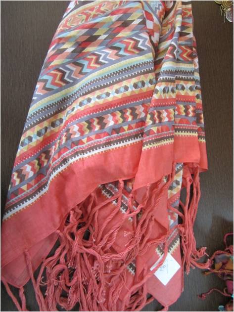Stoles - Cotton, 70x180 cm, Coral | Soft Fabric, Stylish Design, Lightweight, Fringe