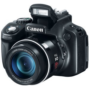 Canon PowerShot SX50 HS 12.1MP Point-and-Shoot Digital Camera (Black) with 4GB SD Card, Camera Case