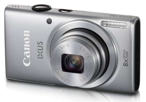 Canon IXUS 132 16MP Point-and-Shoot Digital Camera (Silver) with 4GB SD Card, Camera Case