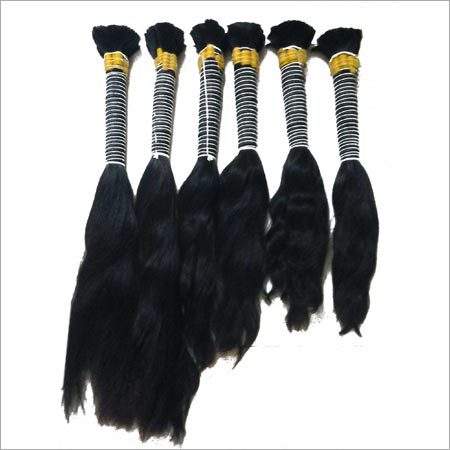 Human Hair - Natural Texture Black, Varied Lengths | Zero Shedding, Long Lasting Shine, Hygienic Packaging