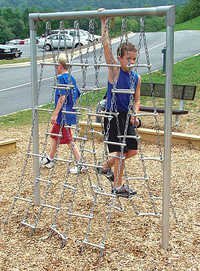 Garden Equipment - Steel Frame, Medium Size, 2 Children Capacity | Features Climbing Ropes, Outdoor Play, Weather Resistant Safety Design