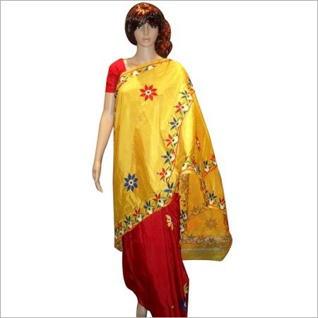 Kathiyawar stich on art silk