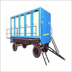 White And Blue Prefabricated Toilet Van
