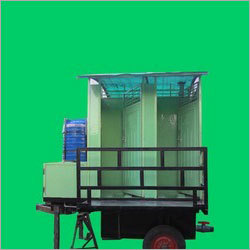 Cream 4 Seater Mobile Urinal Trolley
