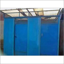 Blue And White Mobile Urinal Trolley