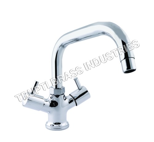 Stainless Steel Basin Mixer Central Hole With Extended Spout