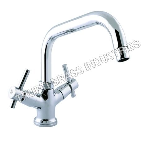 Stainless Steel Basin Mixer Central Hole With Extended Spout