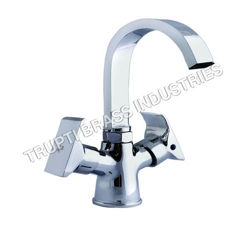 Stainless Steel Basin Mixer Central Hole With Regular Spout