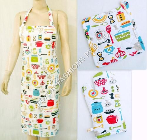 Apron , Glove , pot holder set Apron , Glove , pot holder set