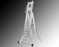 Self Support Extendable Ladder With Movable