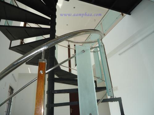 Wooden Balustrade With Glass