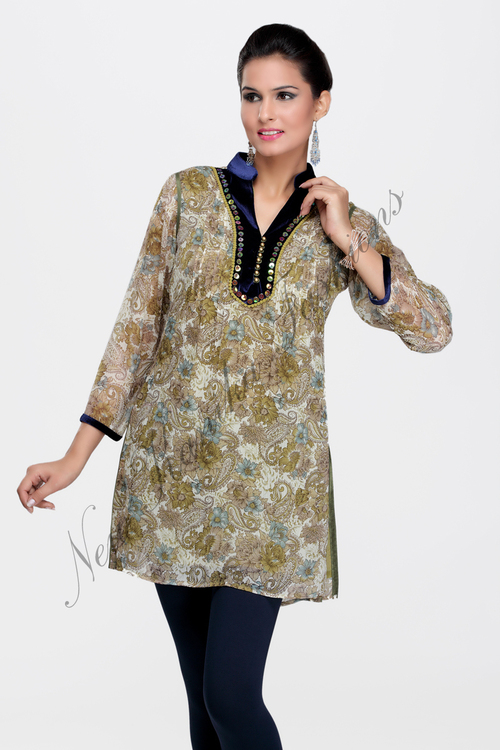 chiffon frock designer kurti