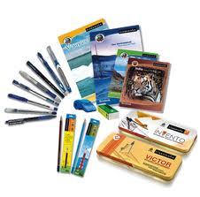 Stationary-1 - A5 Size Blue Kit, Rubber Eraser, 6+ Pencils, 12+ Pens, Office & Study Essentials