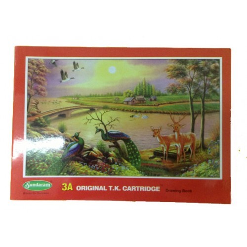 Sundaram_3a_drawing_book - Saddle Stitch, A4 Size, Red | Drawing Practice, Creative Outlet, 30 Sheets, 70 gsm Paper