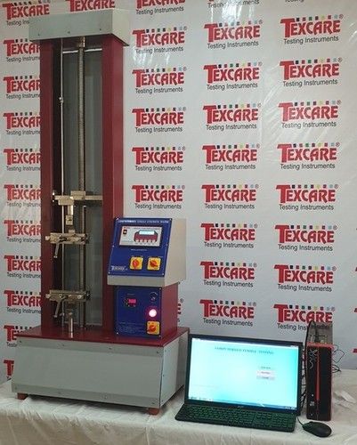 Computerized Tensile Testing Machine - 165 kg Weight, 900mm Test Stroke | 50 to 500 mm/min Test Speed, Grey/Maroon Color, 10 Specimens Capacity, 220V AC 50 Hz Power Supply