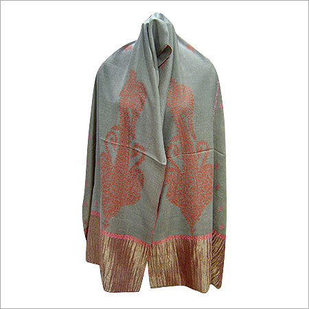 Pure Pashmina Shawls - Pashmina Wool 70x200 cm Gray, Soft Texture, Lightweight, Handcrafted Floral Print