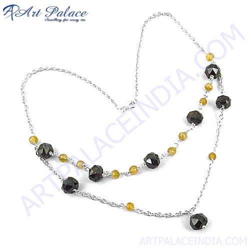 New Arrival HOT!!! Luxury Fashion Gemstone Silver Necklace Jewelry, Beaded Jewelry