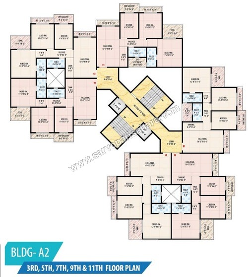 Building A 2 : 3rd,5th,7th,9th & 11th Floor Plan